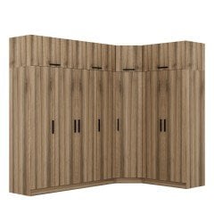 Minar Kale 7 Kapaklı 2 Ç Köşe Dolap + Yüklük Dore