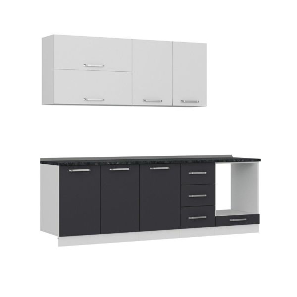 Minar 245 Cm Mutfak Dolabı Beyaz Antrasit 245-A4