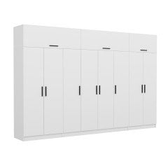 Minar Kale 8 Kapaklı 2 Çekmeceli Dolap Ve Yüklük Beyaz 255CM