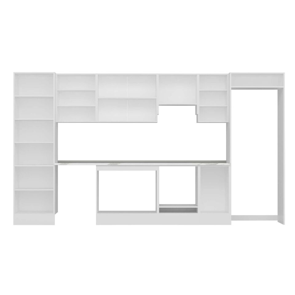 Alvinka 395X222 Cm High Gloss Mutfak Dolabı Mbb-E90B60S45-1 High Gloss | Beyaz - Mdf