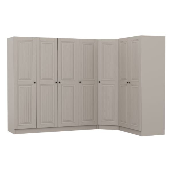 Kale 7 Kapaklı 2 Çekmeceli Köşe Dolap Kumtaşı Mebran İlkbahar