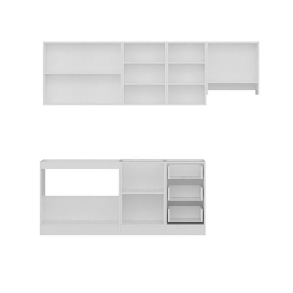 Minar 245 Cm Mutfak Dolabı Beyaz Antrasit 245-A5