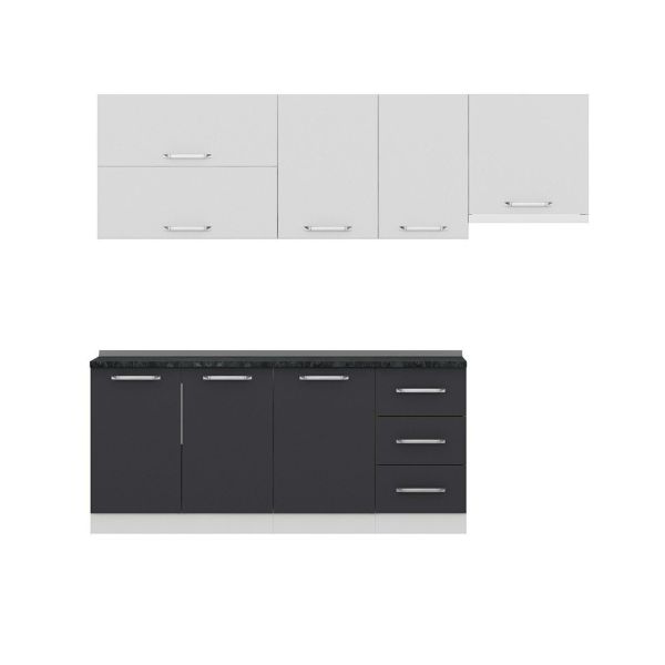 Minar 245 Cm Mutfak Dolabı Beyaz Antrasit 245-A5