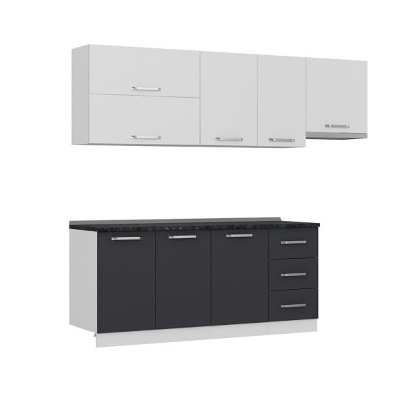 Minar 245 Cm Mutfak Dolabı Beyaz Antrasit 245-A5