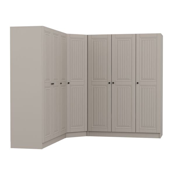 Kale 7 Kapaklı 4 Çekmeceli Köşe Dolap Kumtaşı Mebran İlkbahar