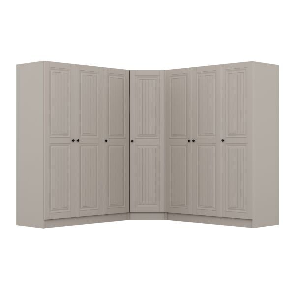 Kale 7 Kapaklı 4 Çekmeceli Köşe Dolap Kumtaşı Mebran İlkbahar