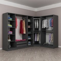 Minar Kale 7 Kapaklı 2 Ç Köşe Dolap Antrasit