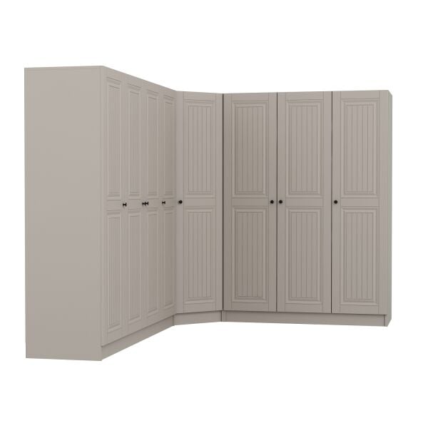 Kale 8 Kapaklı 4 Çekmeceli Köşe Dolap Kumtaşı Mebran İlkbahar