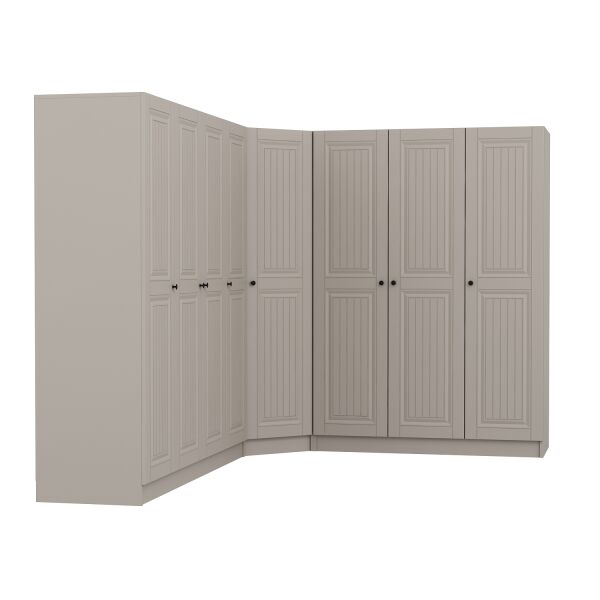 Kale 8 Kapaklı 4 Çekmeceli Köşe Dolap Kumtaşı Mebran İlkbahar