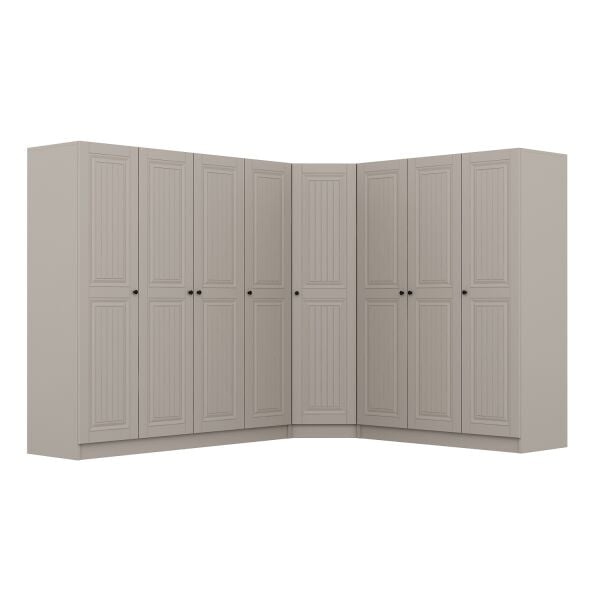 Kale 8 Kapaklı 4 Çekmeceli Köşe Dolap Kumtaşı Mebran İlkbahar