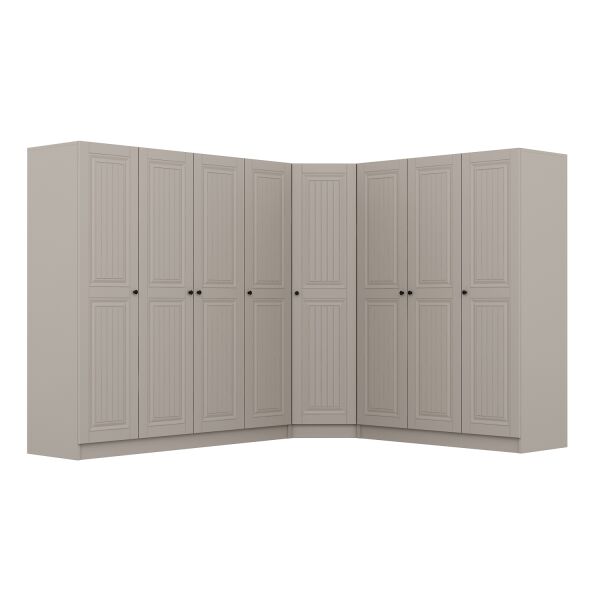 Kale 8 Kapaklı 4 Çekmeceli Köşe Dolap Kumtaşı Mebran İlkbahar