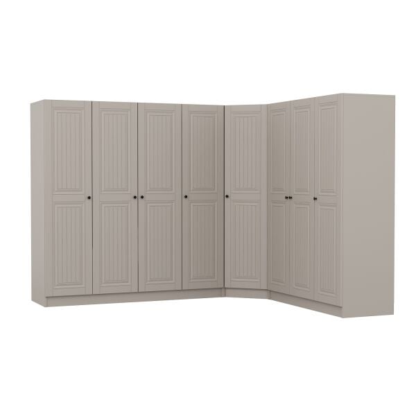 Kale 8 Kapaklı 4 Çekmeceli Köşe Dolap Kumtaşı Mebran İlkbahar