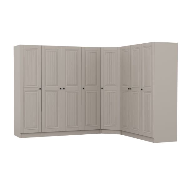 Kale 8 Kapaklı 4 Çekmeceli Köşe Dolap Kumtaşı Mebran İlkbahar