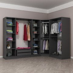 Minar Kale 7 Kapaklı 2 Ç Köşe Dolap Antrasit Dore