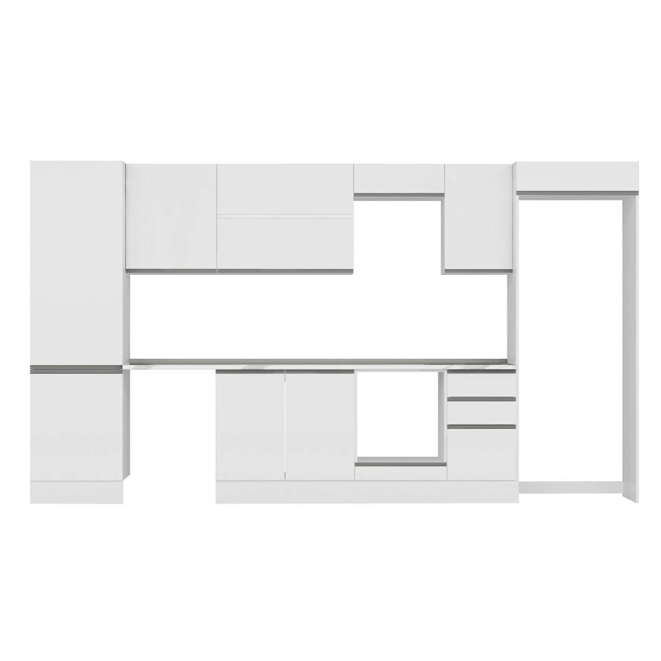 Alvinka 395X222 Cm High Gloss Mutfak Dolabı Mbb-E90B60S45-2 High Gloss | Beyaz - Suntalam