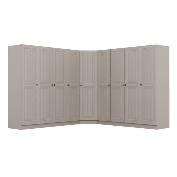 Kale 9 Kapaklı 4 Çekmeceli Köşe Dolap Kumtaşı Mebran İlkbahar