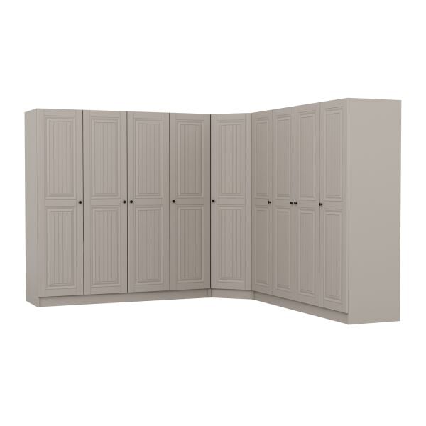 Kale 9 Kapaklı 4 Çekmeceli Köşe Dolap Kumtaşı Mebran İlkbahar