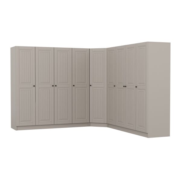 Kale 9 Kapaklı 4 Çekmeceli Köşe Dolap Kumtaşı Mebran İlkbahar