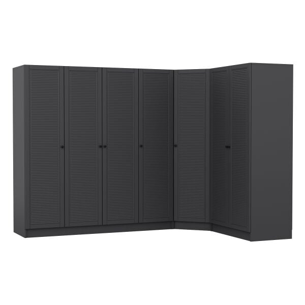 Kale 7 Kapaklı 2 Çekmeceli Köşe Dolap Antrasit Mebran Panjur