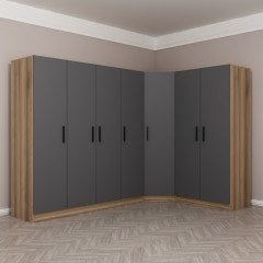 Minar Kale 7 Kapaklı 2 Ç Köşe Dolap Dore Antrasit