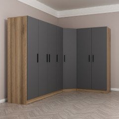 Minar Kale 7 Kapaklı 2 Ç Köşe Dolap Dore Antrasit