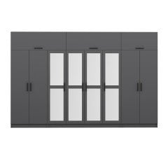 Minar Kale 8 Kapaklı 4 Aynalı 2 Ç Dolap Ve Yüklük Antrasit