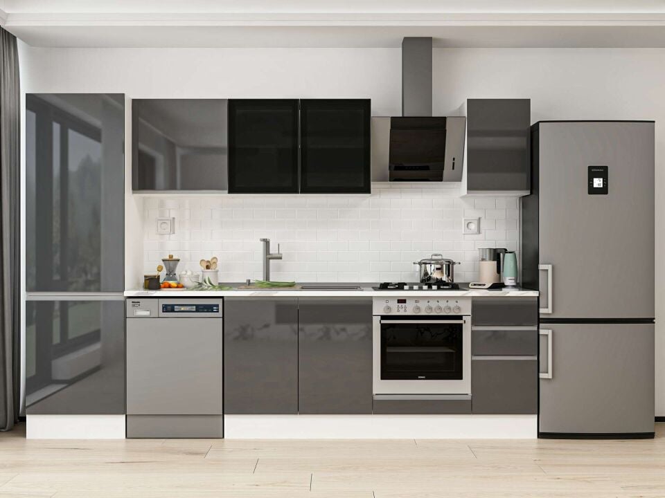 Alvinka 300X210 Cm High Gloss Mutfak Dolabı Mb-E80B60S40-3