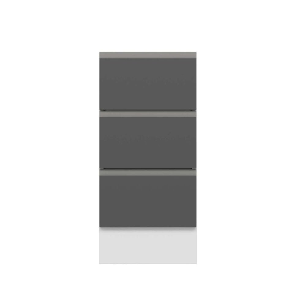 Alvinka Mutfak Modül Hg_J Alt 3Ç 40Cm Dolap Beyaz Antrasit