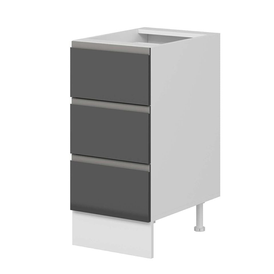 Alvinka Mutfak Modül Hg_J Alt 3Ç 40Cm Dolap Beyaz Antrasit