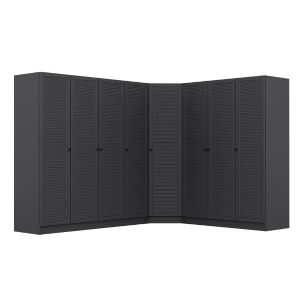 Kale 8 Kapaklı 4 Çekmeceli Köşe Dolap Antrasit Mebran Panjur