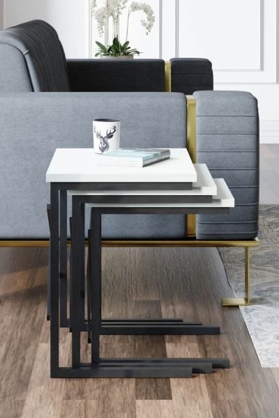 Cera Zg1 3Lü Zigon Sehpa - Beyaz