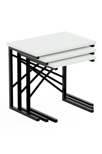 Ceramical Zg1 3Lü Zigon Sehpa - Beyaz