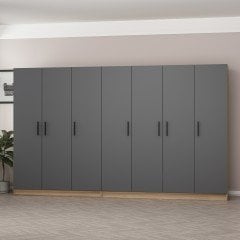 Minar Kale 7 Kapaklı 4 Ç Dolap Dore Antrasit