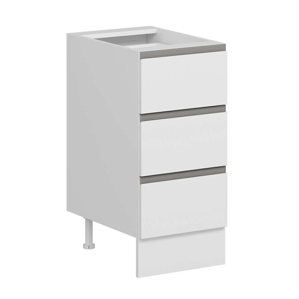 Alvinka Mutfak Modül Hg_J Alt 3Ç 40Cm Dolap Beyaz Beyaz