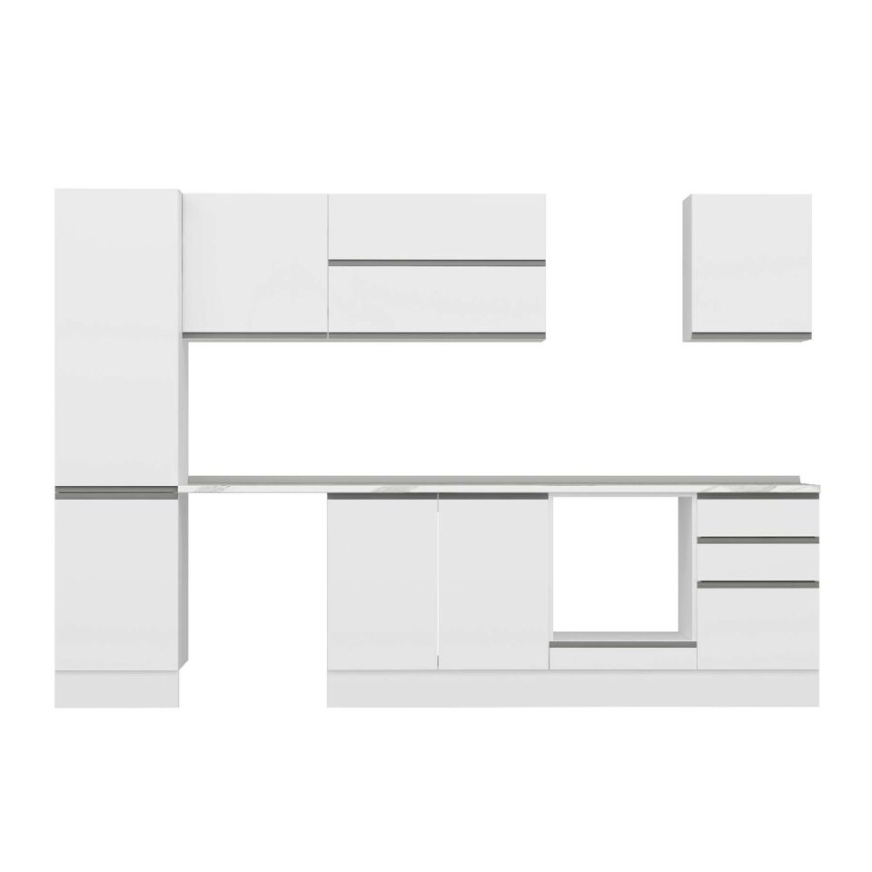 Alvinka 310X210 Cm High Gloss Mutfak Dolabı M-E90S50S50-2 High Gloss | Beyaz - Mdf