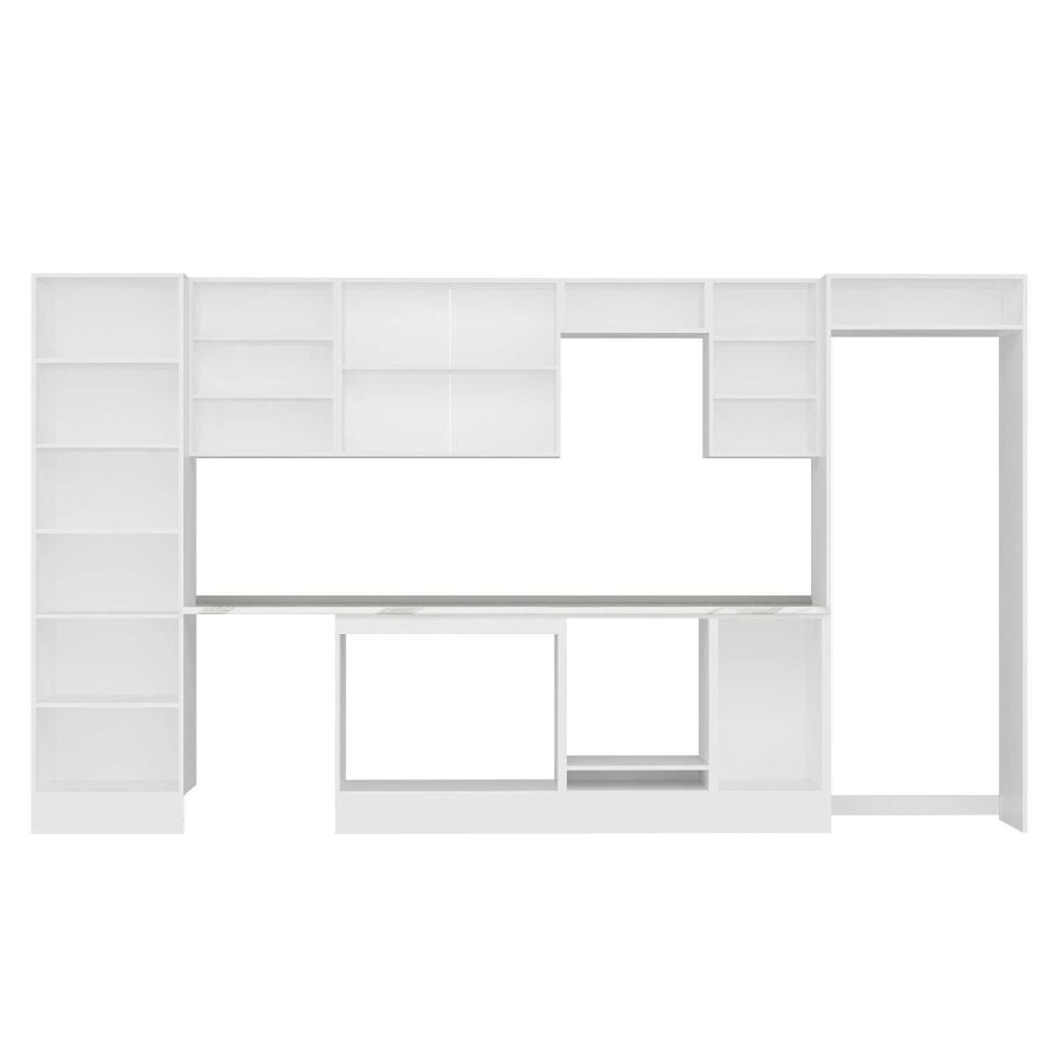 Alvinka 395X222 Cm High Gloss Mutfak Dolabı Mbb-E90B60S45-3 High Gloss | Beyaz - Mdf