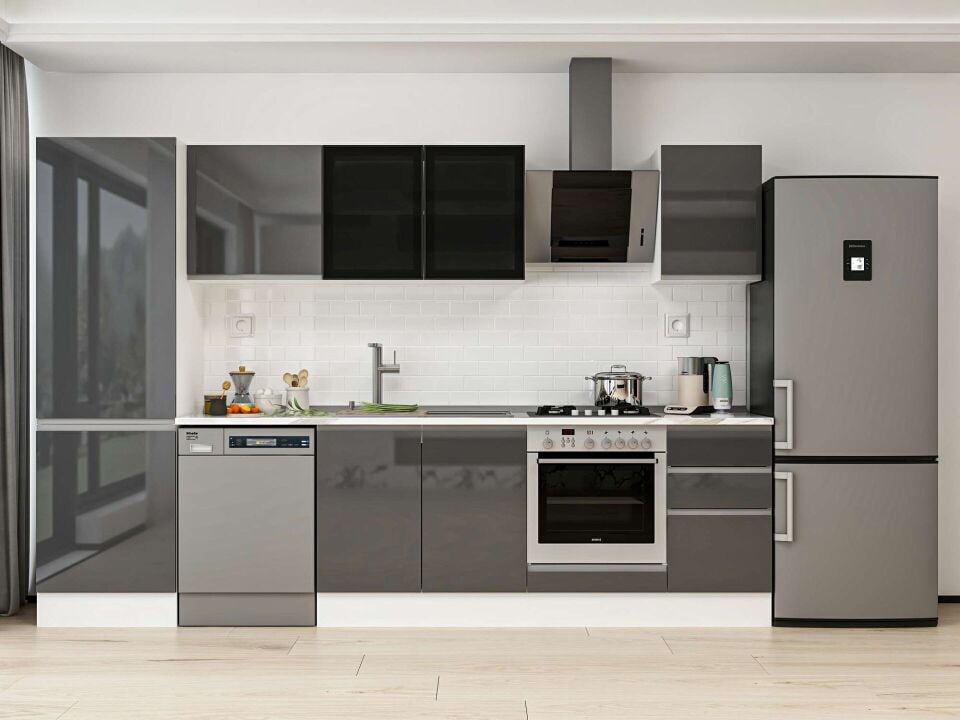 Alvinka 305X210 Cm High Gloss Mutfak Dolabı Mb-E80B60S45-3