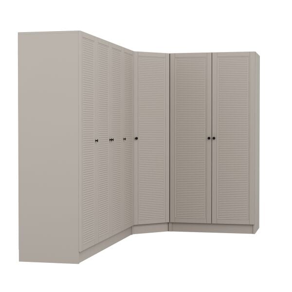 Kale 7 Kapaklı 2 Çekmeceli Köşe Dolap Kumtaşı Mebran Panjur