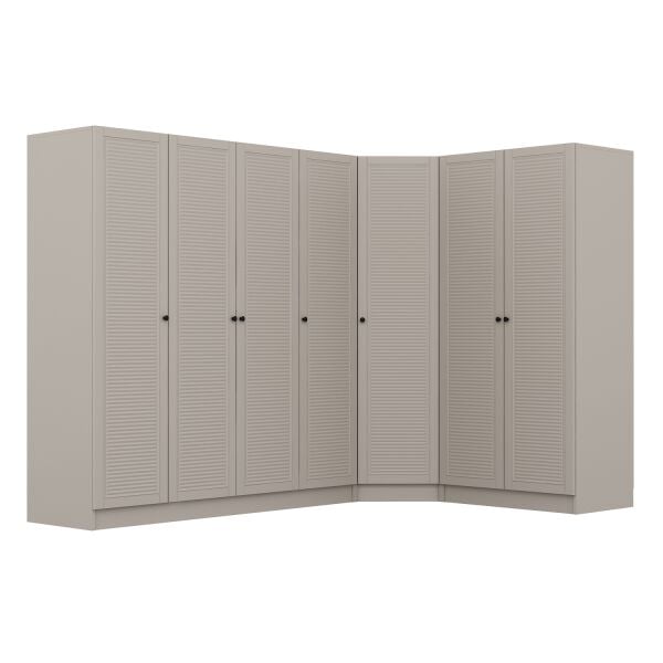 Kale 7 Kapaklı 2 Çekmeceli Köşe Dolap Kumtaşı Mebran Panjur