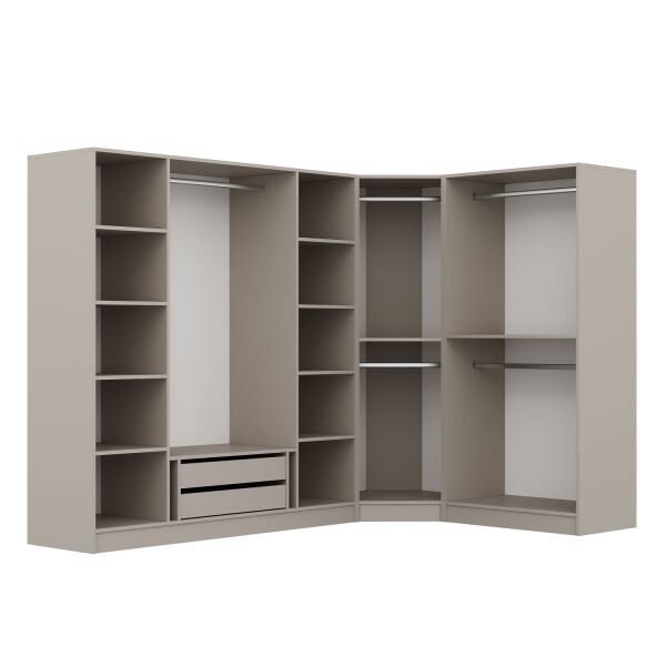 Kale 7 Kapaklı 2 Çekmeceli Köşe Dolap Kumtaşı Mebran Panjur