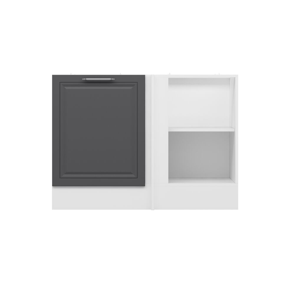 Alvinka Mutfak Modül Mbr_C Alt 1K1R 120Cm Köşe Dolap Beyaz Antrasit