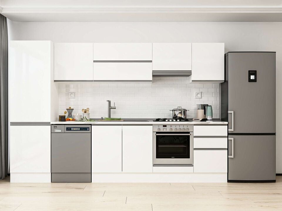 Alvinka 310X210 Cm High Gloss Mutfak Dolabı Mb-E80B60S50-1