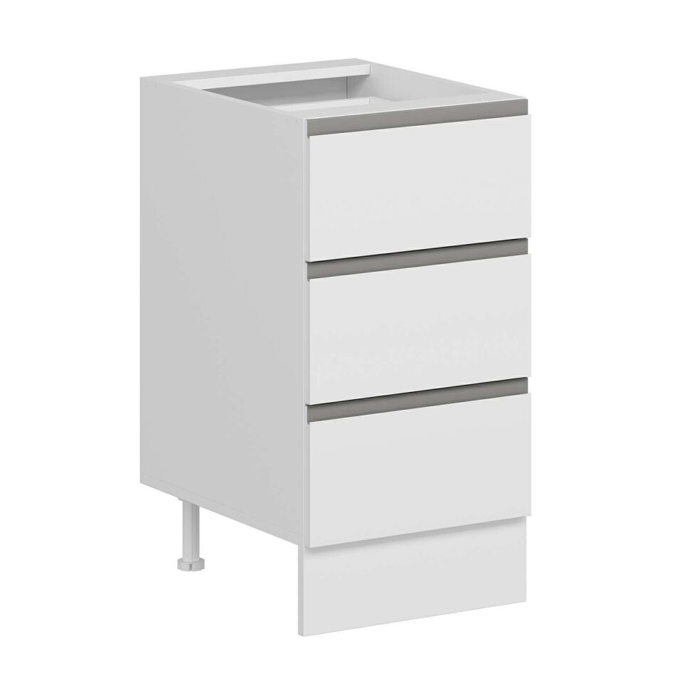 Alvinka Mutfak Modül Hg_J Alt 3Ç 45Cm Dolap Beyaz Beyaz