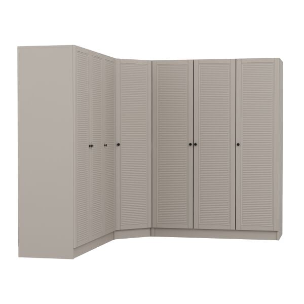 Kale 7 Kapaklı 4 Çekmeceli Köşe Dolap Kumtaşı Mebran Panjur