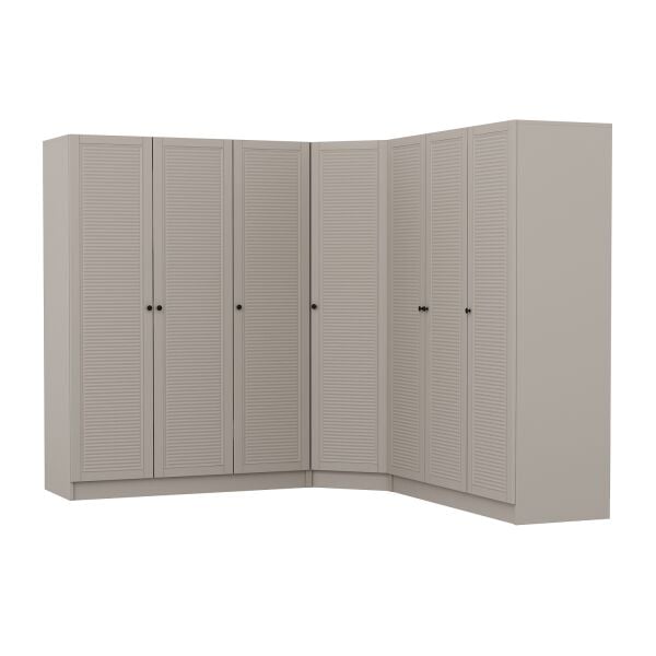 Kale 7 Kapaklı 4 Çekmeceli Köşe Dolap Kumtaşı Mebran Panjur