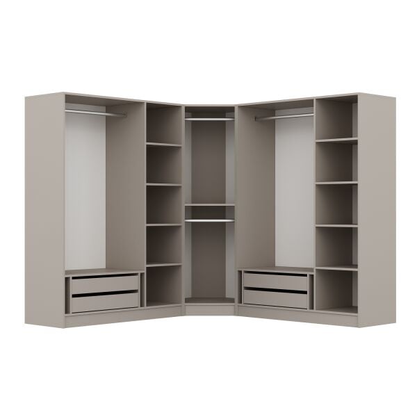 Kale 7 Kapaklı 4 Çekmeceli Köşe Dolap Kumtaşı Mebran Panjur