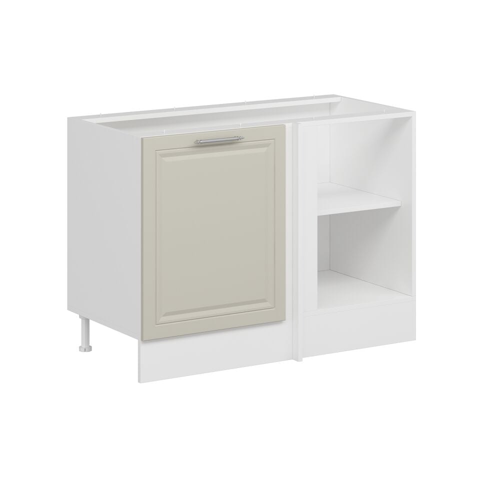 Alvinka Mutfak Modül Mbr_C Alt 1K1R 120Cm Köşe Dolap Beyaz Kumtaşı