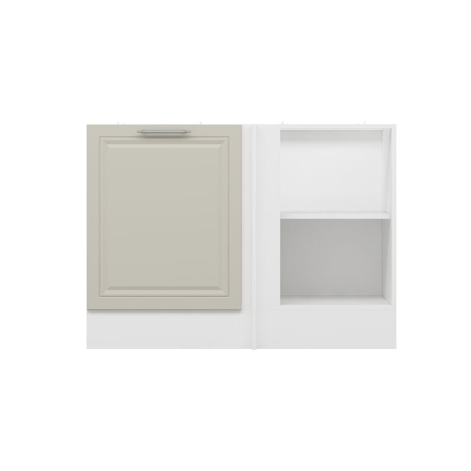 Alvinka Mutfak Modül Mbr_C Alt 1K1R 120Cm Köşe Dolap Beyaz Kumtaşı