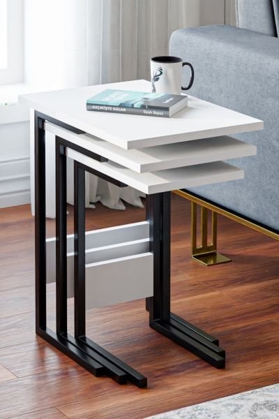 Cera Zg3 3'Lü Eko Zigon Sehpa - Beyaz