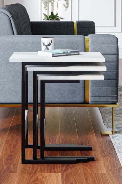 Cera Zg3 3'Lü Eko Zigon Sehpa - Beyaz